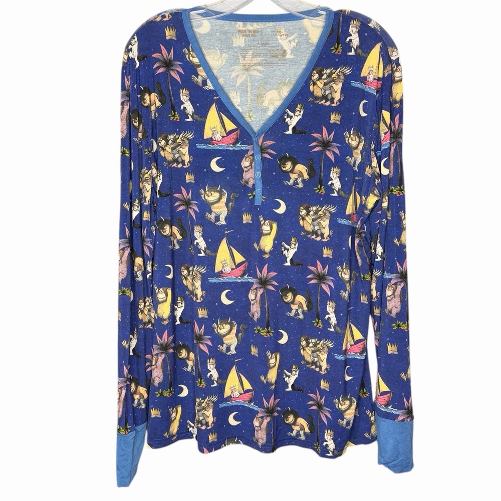 Little Sleepies Women L Where The Wild Things Are Bamboo Pajamas Set RARE EUC - Picture 2 of 10